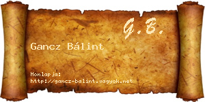 Gancz Bálint névjegykártya